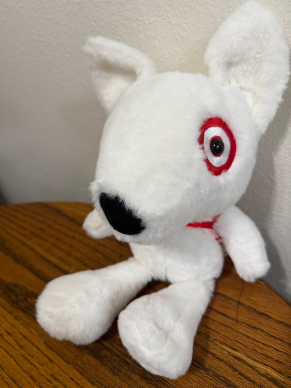 Target Bull Terrier Plush Dog Toy - White with Red Accent